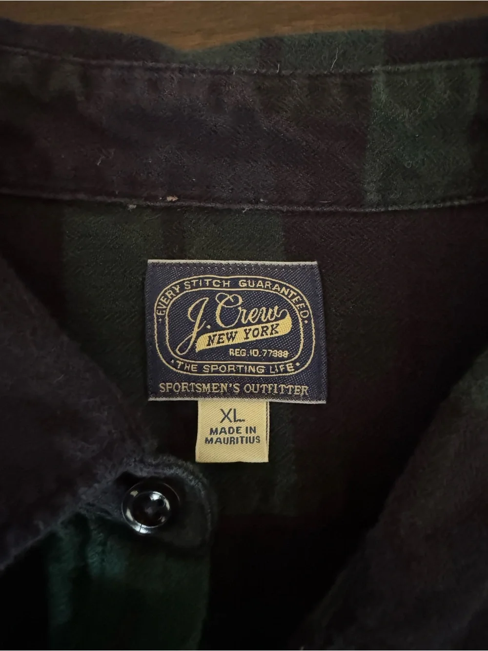 J. Crew Green and Navy Plaid Button-Down Shirt - Men's Casual